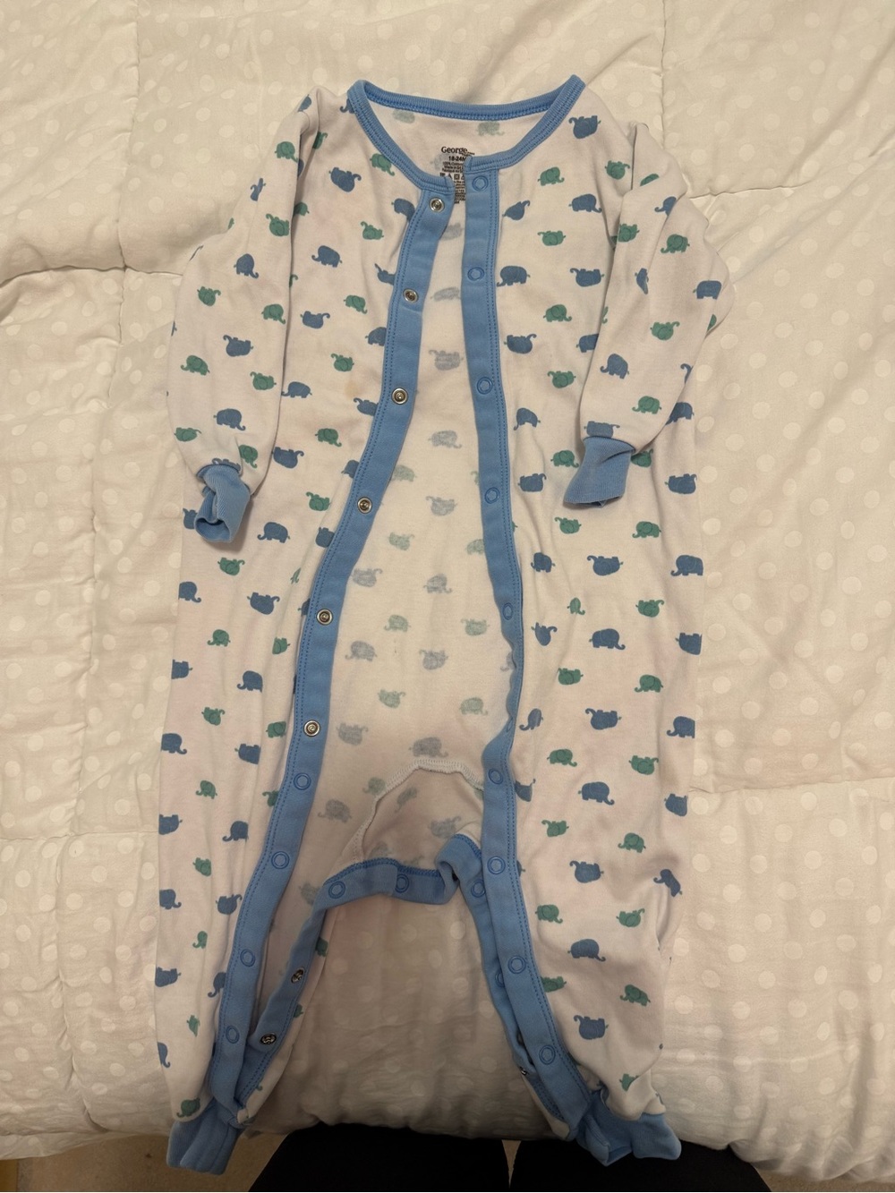 George White One-Piece with Blue & Green Turtle Print